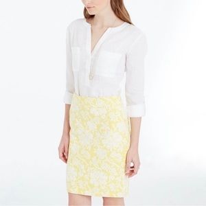 Ann Taylor Yellow/White Floral Pencil Skirt Size 8P